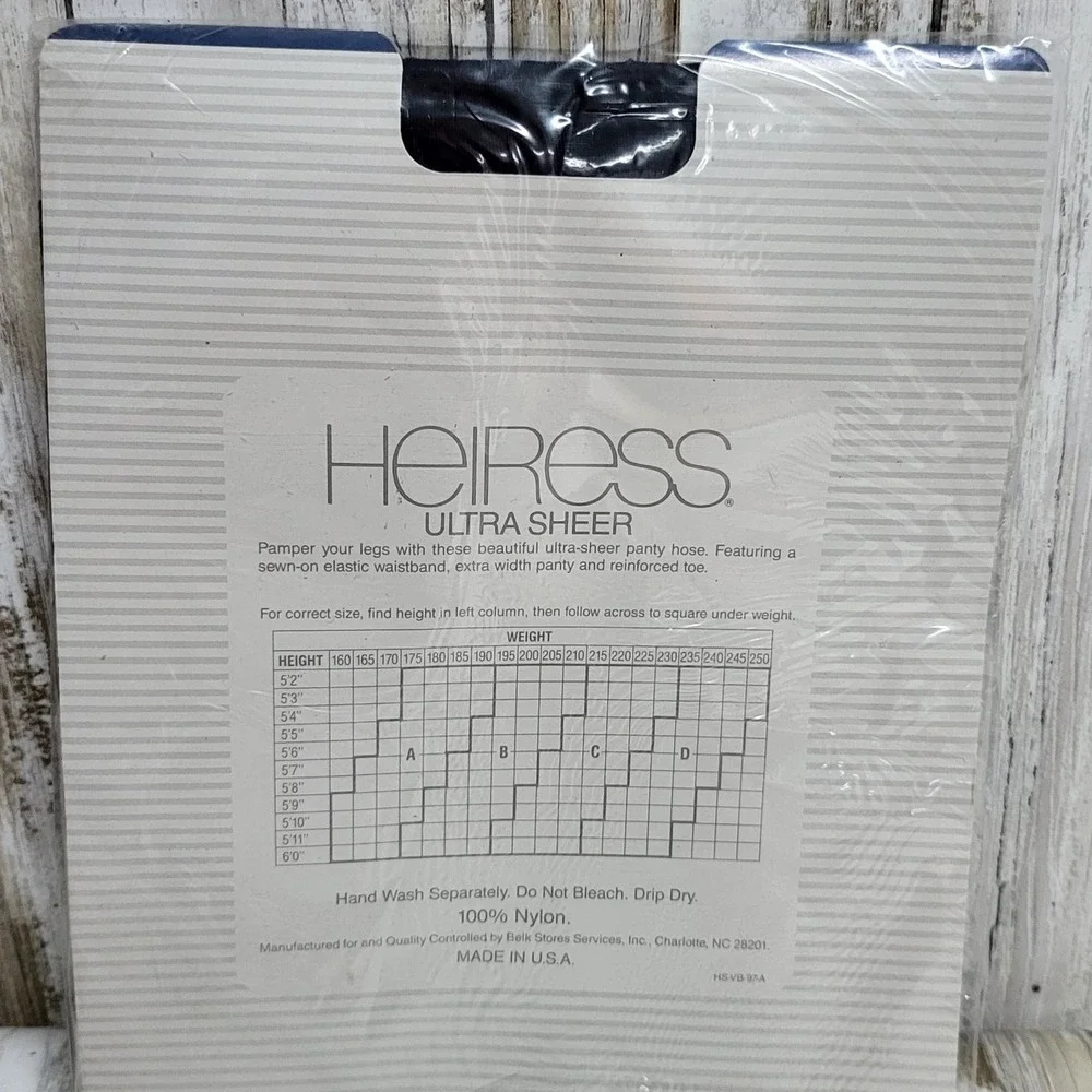 Heiress Full Figure Sheer Control Extra width Panty Hose MIDNIGHT‎ NAVY  Size D